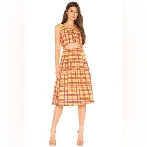 The Anne Midi Dress in Yellow Plaid- L'Academie- Small
